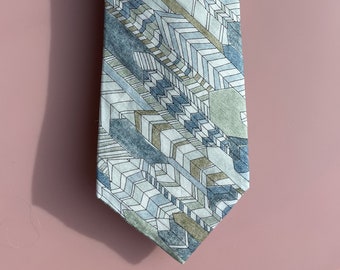 Blue and green  arrow Tie- Men's Ties-Woman neckties | artistic print ties | classic ties | neckties wedding | Groomsmen and groom neckties