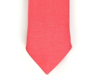 Hot coral necktie for men, Red necktie, Apple red necktie, Red tie Groom's ties, Skinny necktie, Narrow necktie, neon tie, groomsmen tie