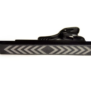 Black Tie Bar, arrows square ends tie bar, engraved tie clip, tie bars, groomsmen tie clip, skinny tie clip, navajo style tie clip