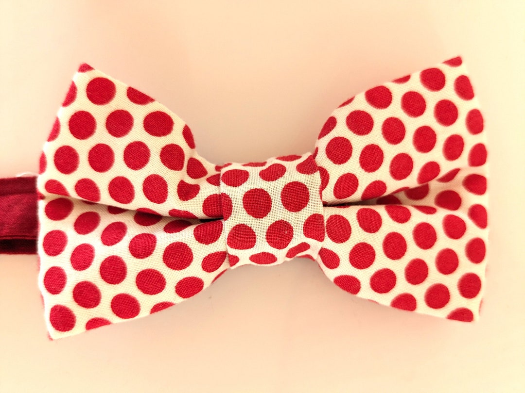 Red Dots Bowtie Boys Tie. Kids Clipon Bow Tie Ring Bearer Etsy