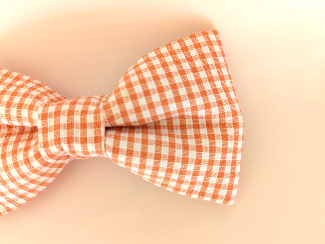 Plaid Orange Bow Tie, Kids Bow Tie, Mens Bow Tie, Fathers Day, Gift for