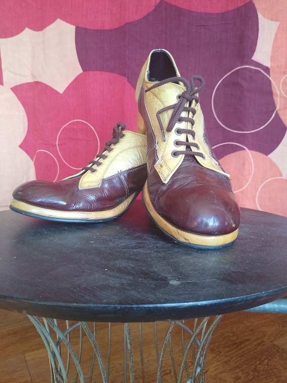 Mens 70s  Leather Platform Shoes - image 2