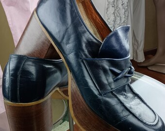 Mens 1970s Platform Shoes - Size 10 1/2  or 11