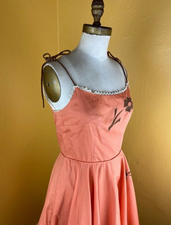 1950 persimmon Sweet Sundress Size  4-6