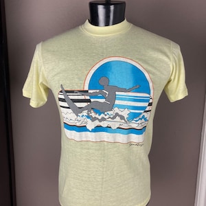 1970s Sandbags Single Stitch Surfer Screenprint Tee / Vintage T Shirt - Large