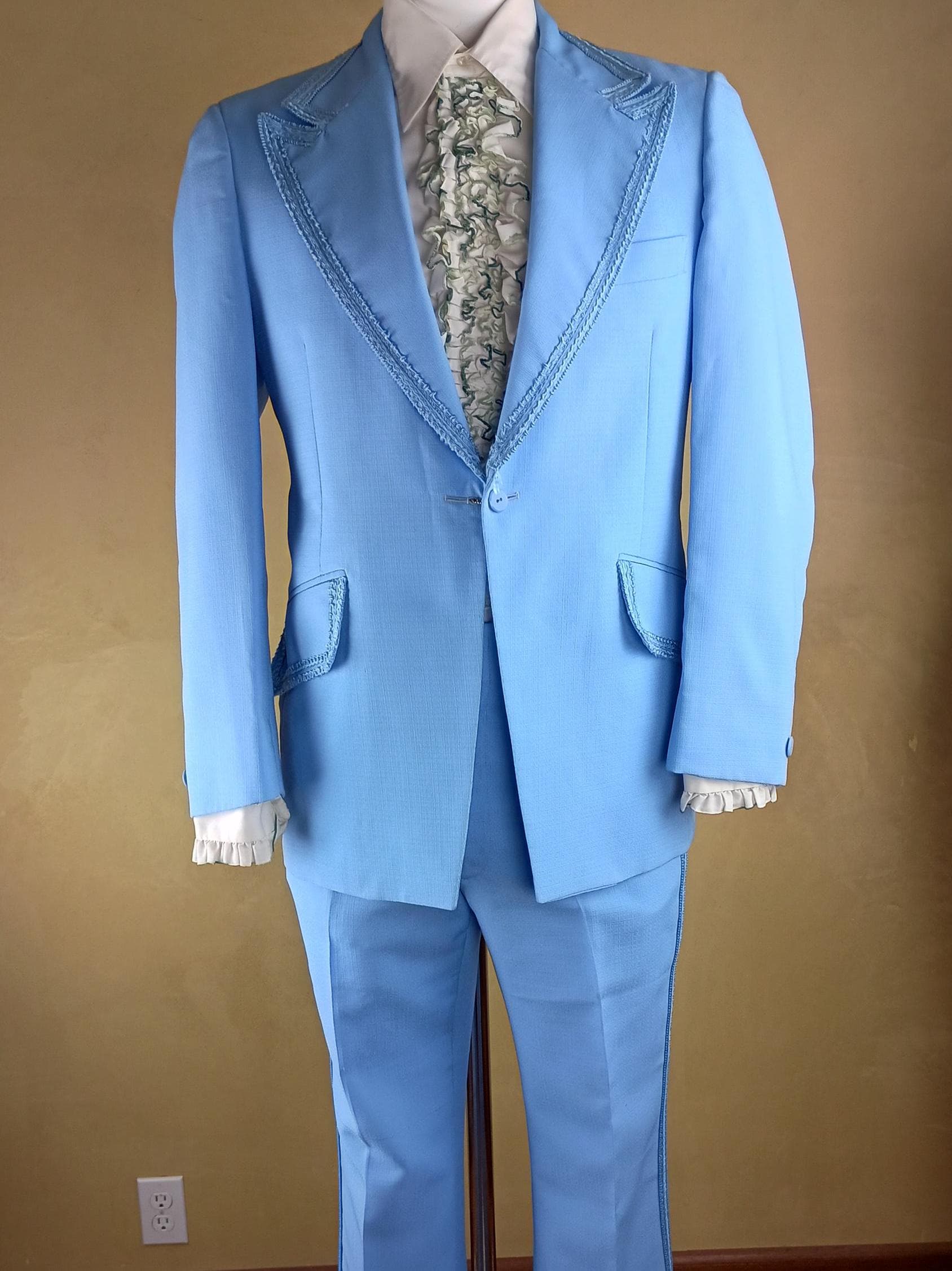 70s ビンテージ PLAY BOY スーツ ネイビー S xpv 1970s Blue Suit Jacket Vintage Mens Blazer / Sport Coat