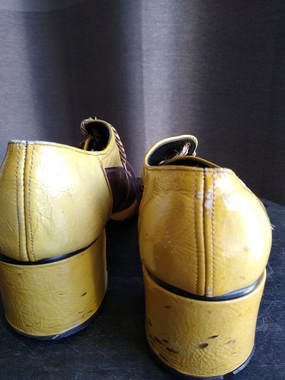 Mens 70s  Leather Platform Shoes - image 4