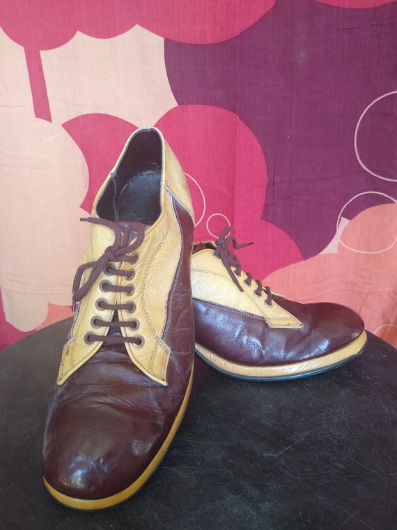 Mens 70s  Leather Platform Shoes - image 1
