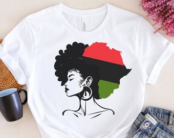 Melanin Shirt, Black Liberation Flag Shirt. Nubian Melanin Black Girl Shirt, Afro Woman Shirt, Black Queen Shirt