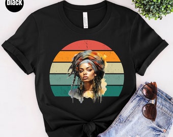 Black Woman Shirt, Black Girl Magic Shirt, Afro Woman Shirts, Gifts for Women, Black Woman Art Shirt, Women Empowerment Shirts