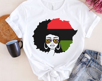 Melanin Shirt, Black Liberation Flag Shirt. Nubian Melanin Black Girl Shirt, Afro Woman Shirt, Black Queen Shirt