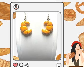 Croissant Dangle Earrings: 925 Silver Hooks, Hypoallergenic