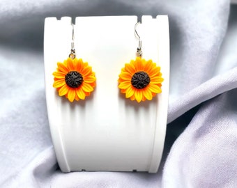 Sunflower Earrings Fun Drop Earrings Birthday Gift Unique Women's Earrings Gift for Her