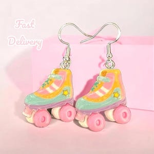 Witzige Rollschuh Ohrringe: Retro Neuheit Schmuck