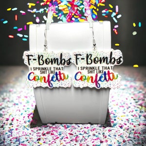 Brincos F-bomb Drop Presente Engraçado Jóias Únicas Aniversário de Amigas Brincos Femininos para Meninas