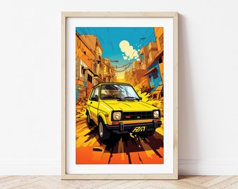 Pakistani Yellow Mehran - Comic Style Art Print