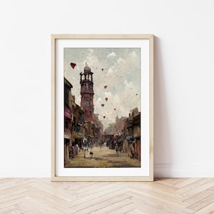 The Streets of South Asia - Fantasy Style Colorful Wall Art