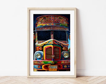 Kleurrijke Pakistaanse vrachtwagenkunstprint (digitale download)