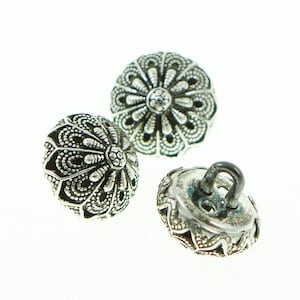 8 Stk Dirndlknöpfe  'Astera'  14 mm | altsilber