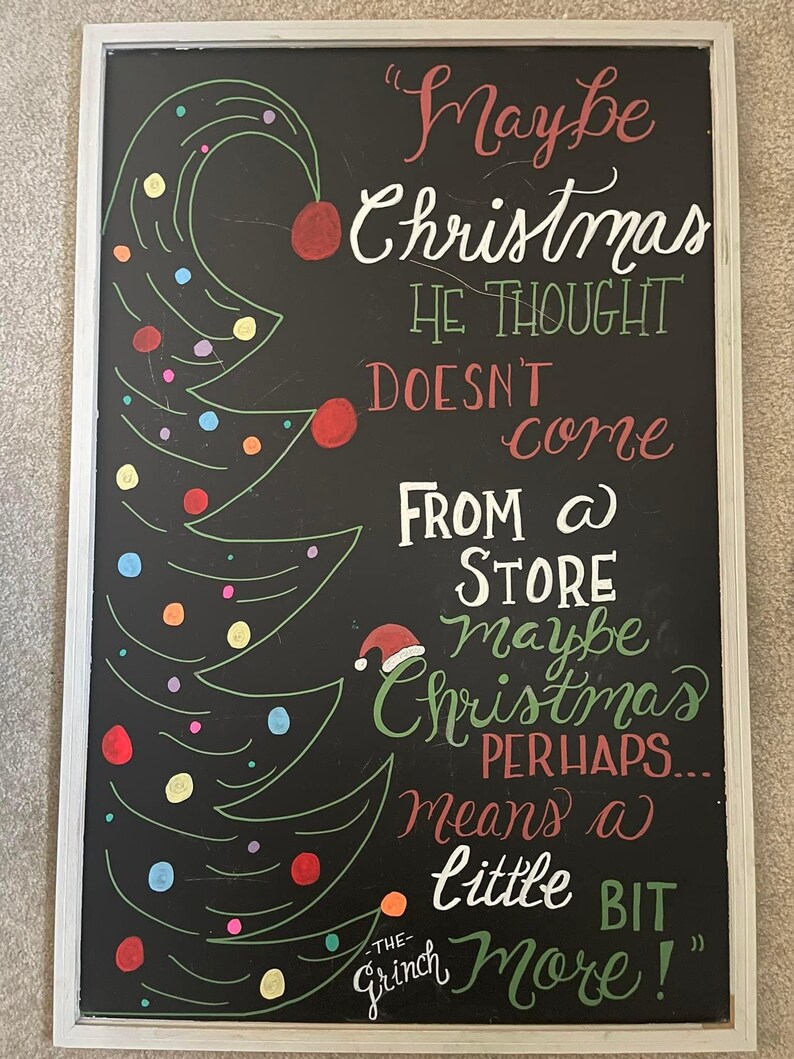 Grinch Themed Chalkboards Etsy