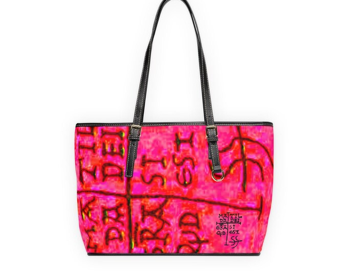 Mottled Magenta Matilda Signature Vegan Leather Shoulder Bag (has matching scarf!)