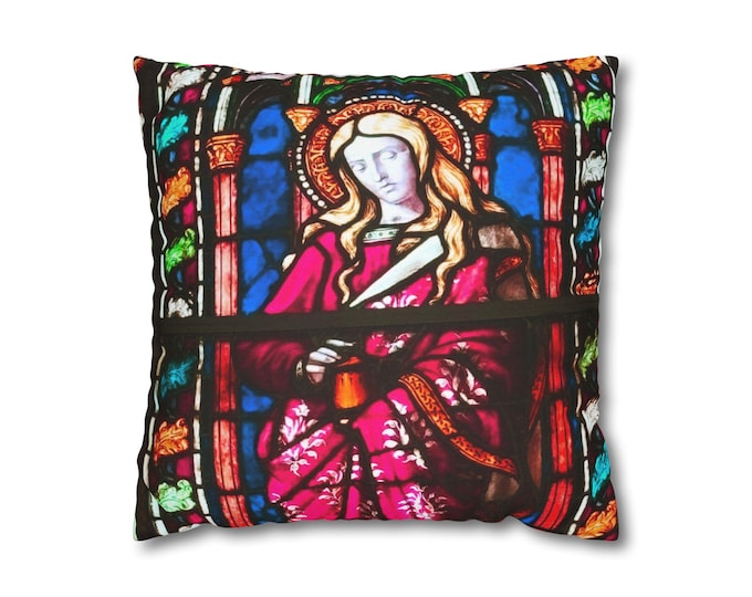 Mary Magdalene Pillow case, 2 beautiful images, 14" X 14"