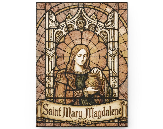 Saint Mary Magdalene Hardcover Journal | Stained Glass Illustration