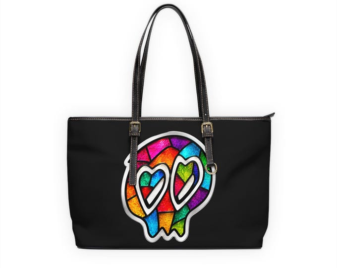 Black bag featuring Mary Magdalene inspired stained glass skull, and sneaky Matilda of Tuscany signature!