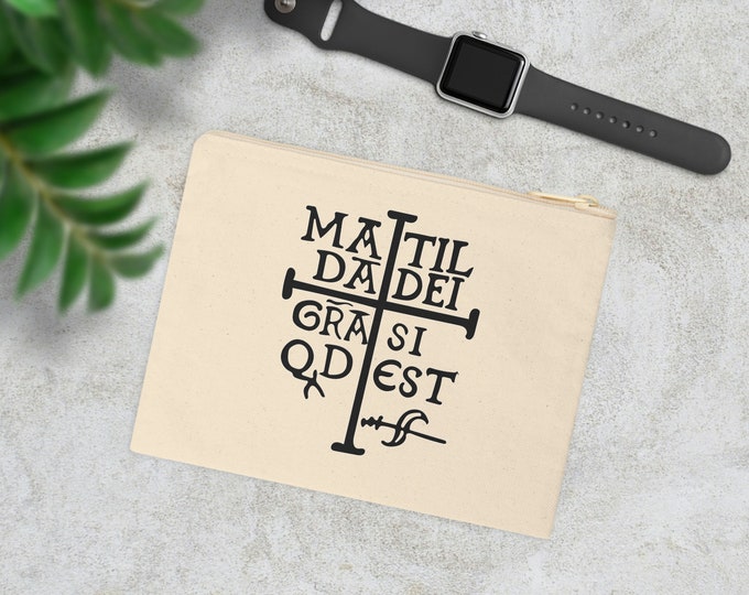 Cotton Zipper Pouch Matilda of Tuscany signature.