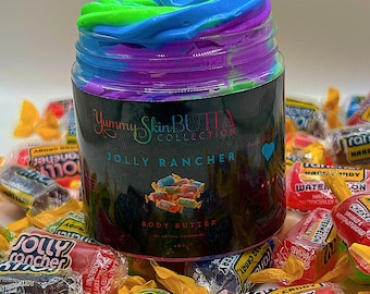 Manteca corporal Jolly Rancher, manteca de karité, humectante, loción, cuidado de la piel, loción corporal, crema corporal, baño y cuidado corporal, manteca corporal orgánica