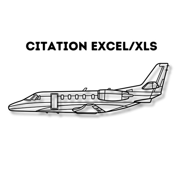 Citation Excel laser cut aircraft silhouette, Citation XLS airplane vector desing, aviation wall decor, instant download laser cut file