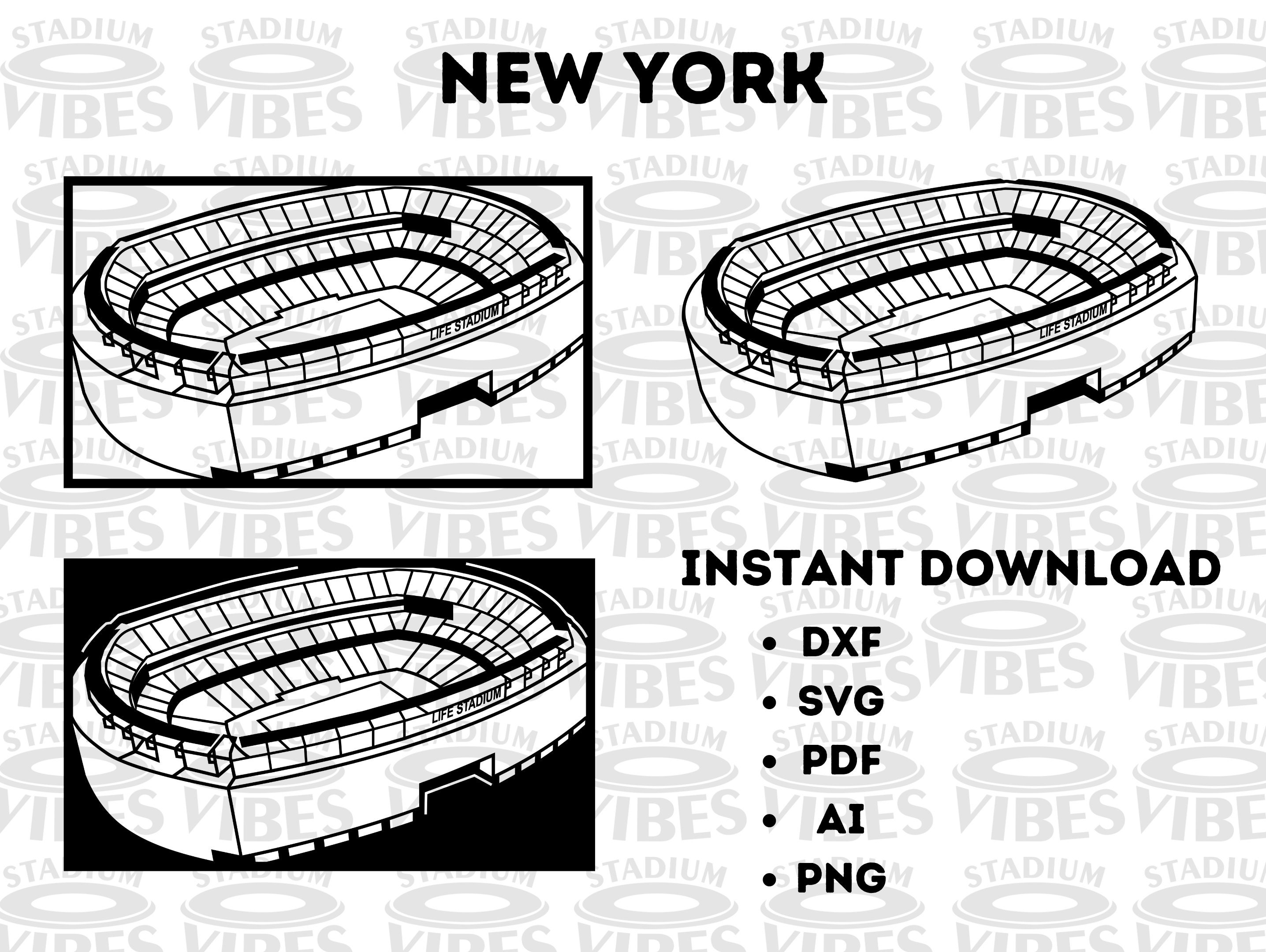 New York Football Stadium Laser Cut Football Wall Art Stadium Etsy