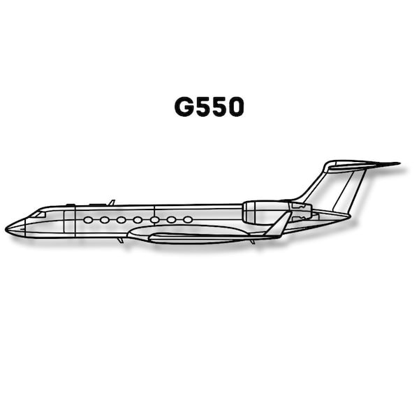 G550 laser cut aircraft instant dowload vector file, airplane silhouette, g550 aircraft stencil, metal wall art dxf svg ai