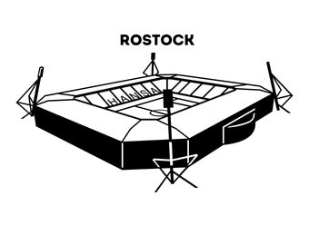 Rostock Stadion Laser Cut, Fußballstadion Wanddekor, svg Laser Design, Stadion Wandkunst, Glowforge Datei, Rostock Stadion Wandkunst Panel