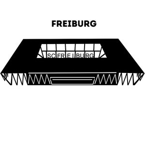 Freiburg Stadium silhouette template, cnc cutting svg, Fryburg stadium laser cut file dxf, svg, png, wall art decor, wall art panel