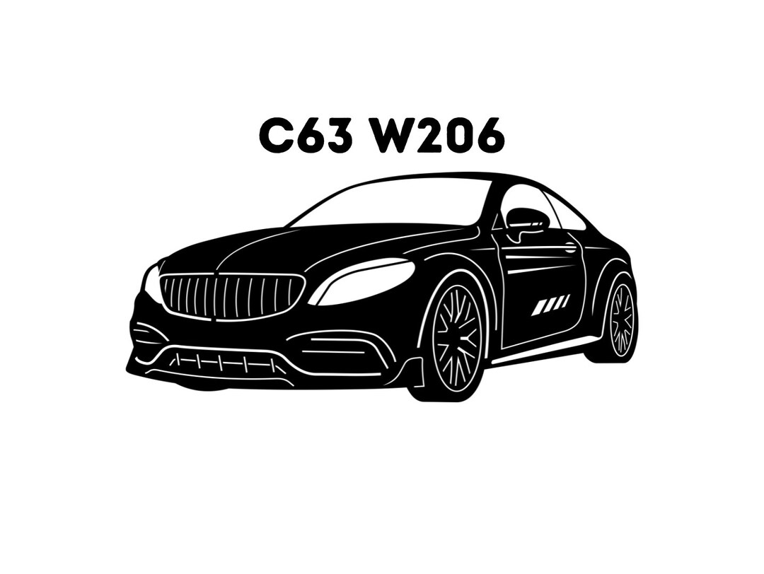 C63 W206 Car Silhouette Laser Cut Car Car Wall Art Car Home Etsy