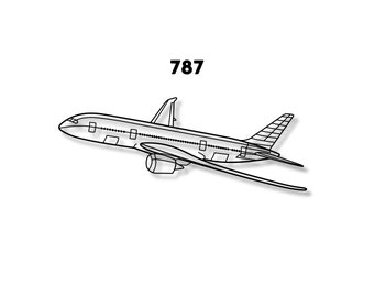 787 Dreamliner laser cut aircraft silhouette, digital vector airplane file