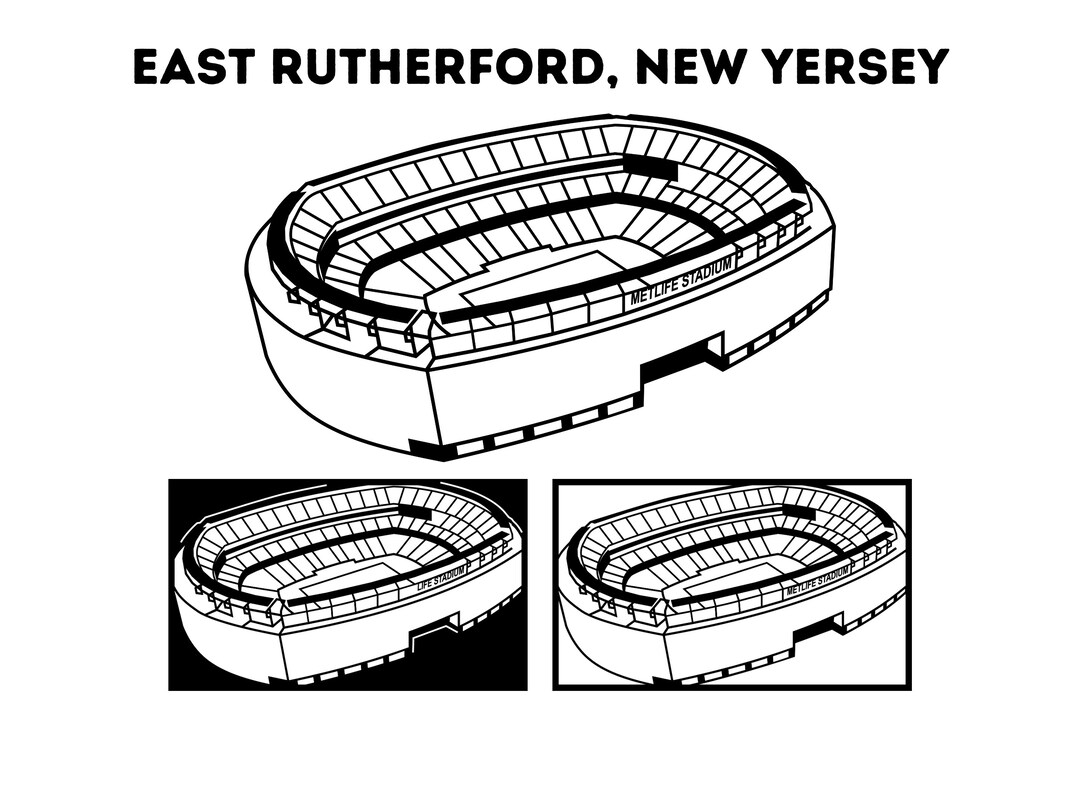 New York Football Stadium Laser Cut Football Wall Art Stadium Wall