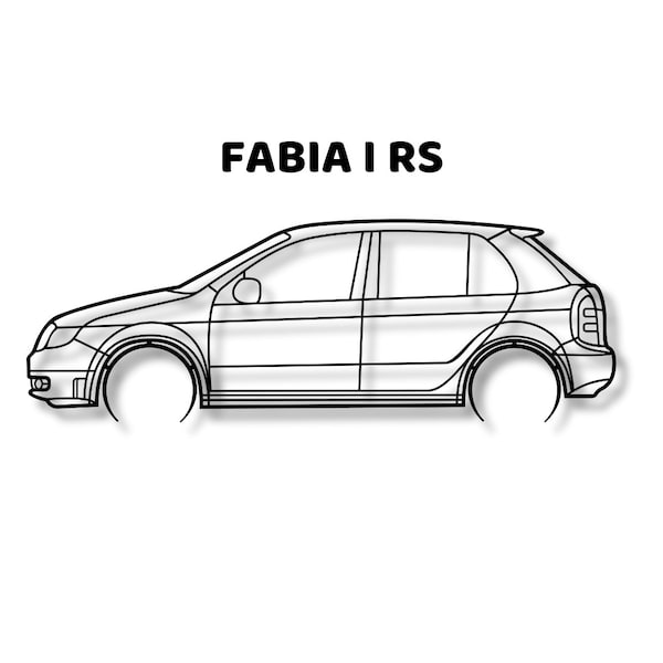 Fabia I silhouette, car svg, car dxf, laser cut car, car vector design