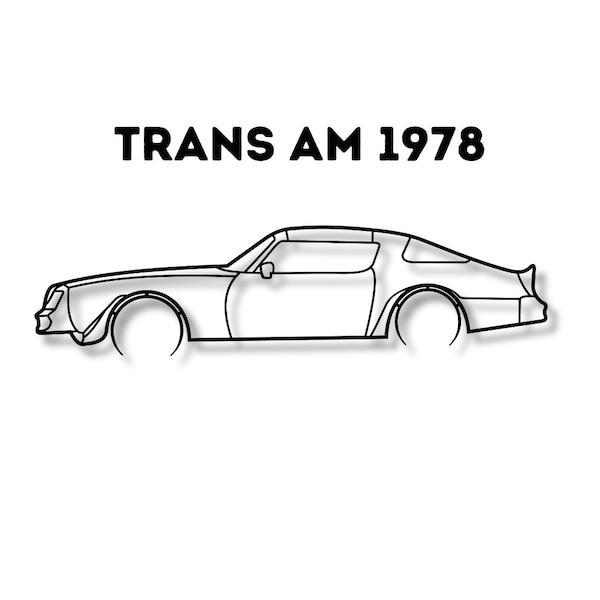 Trans Am 1978 car silhouette, laser cut car, car dxf, car svg, vector car art