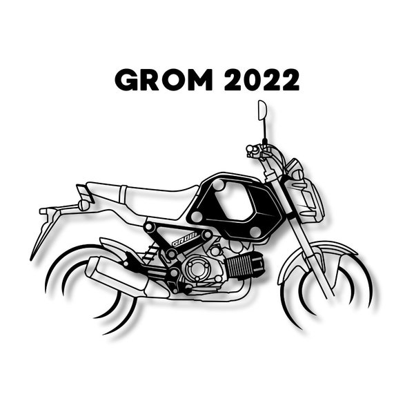 Grom silhouette, motorcycle vector art, grom laser cut design