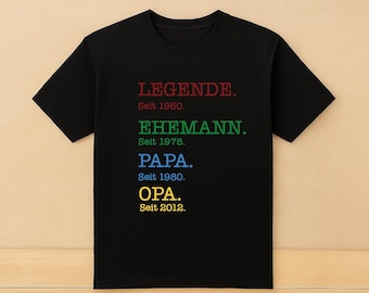 Herren-Shirt »Jahrgang & Legende« – Originalfoto aus dem Etsy-Listing