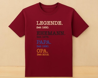 Herren-Shirt »Jahrgang & Legende« – Originalfoto aus dem Etsy-Listing