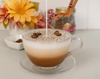 Realistische Kaffee Duftkerze handgemacht | Edle Geschenkidee für Kaffeeliebhaber
