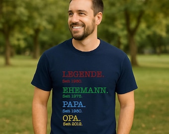 Herren-Shirt »Jahrgang & Legende« – Originalfoto aus dem Etsy-Listing