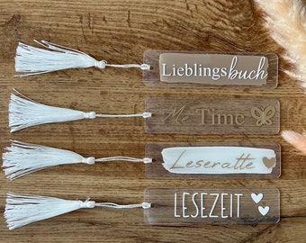 Lesezeichen aus Acryl, personalsiertes Geschenk für Leseratten, Bücherliebe