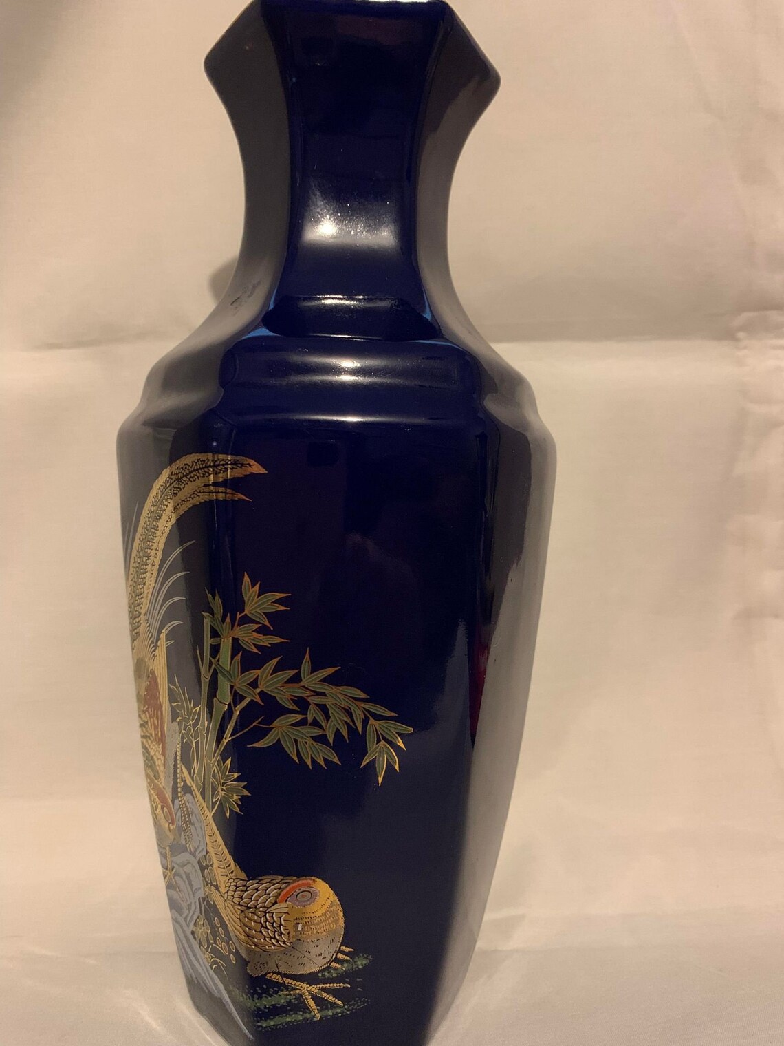 Japanese Ceramic Peacock Vase With Gold Leaf and Flowers - Etsy
