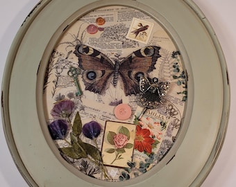 Mixed Media Art Framed Fairy Garden