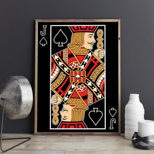 Jack of Spades Poster: Man Cave Poker Room Art (Digital Download)