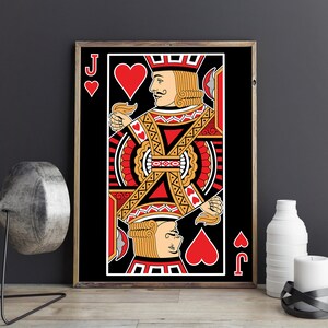 Jack of Hearts Playing Card Poster: Man Cave Decor (Digital Download)